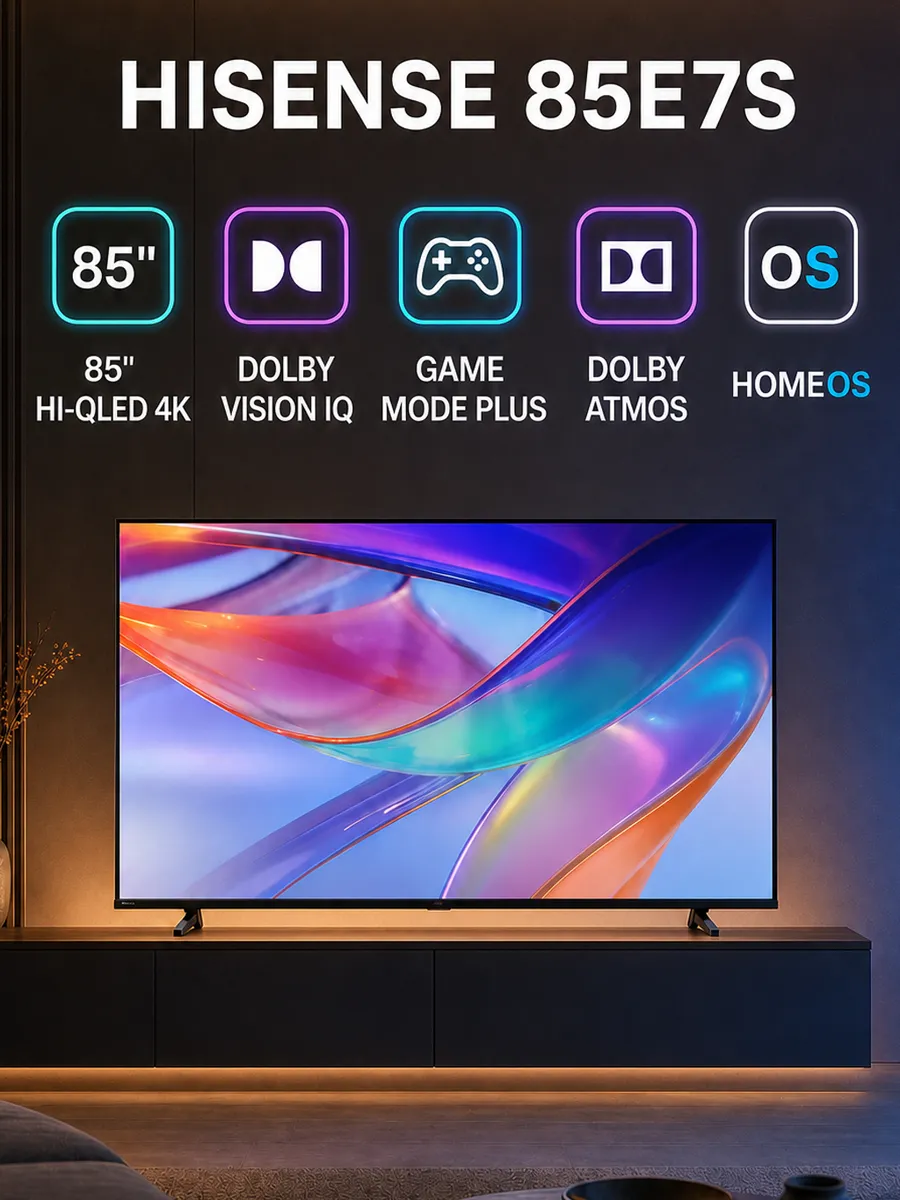 HISENSE Телевизор 85" 85E7S, черный