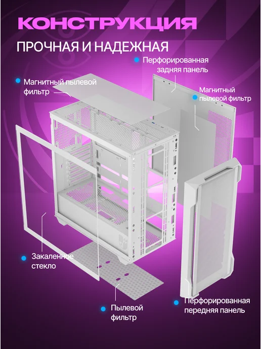 IRON PRIDE Корпус для ПК игровой Avenger X2 White, белый, фото 7
