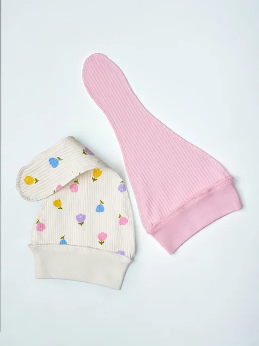 NUBBA kids Шапочки для новорожденных с узелком, белый, фото 2