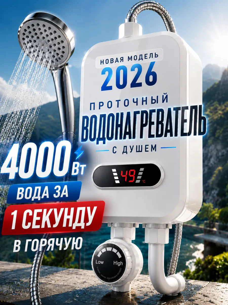 Проточный водонагреватель с душем