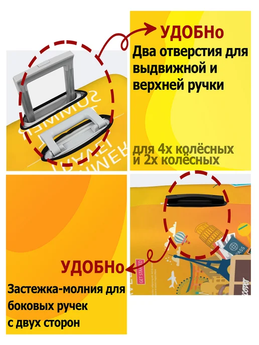 Пылезащитный чехол для чемодана, оранжевый, фото 7