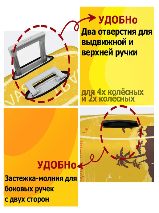 Пылезащитный чехол для чемодана, желтый, фото 7