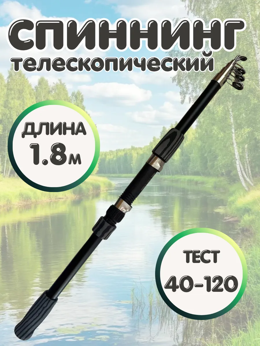 Удочка для рыбалки телескопическая 1,8м