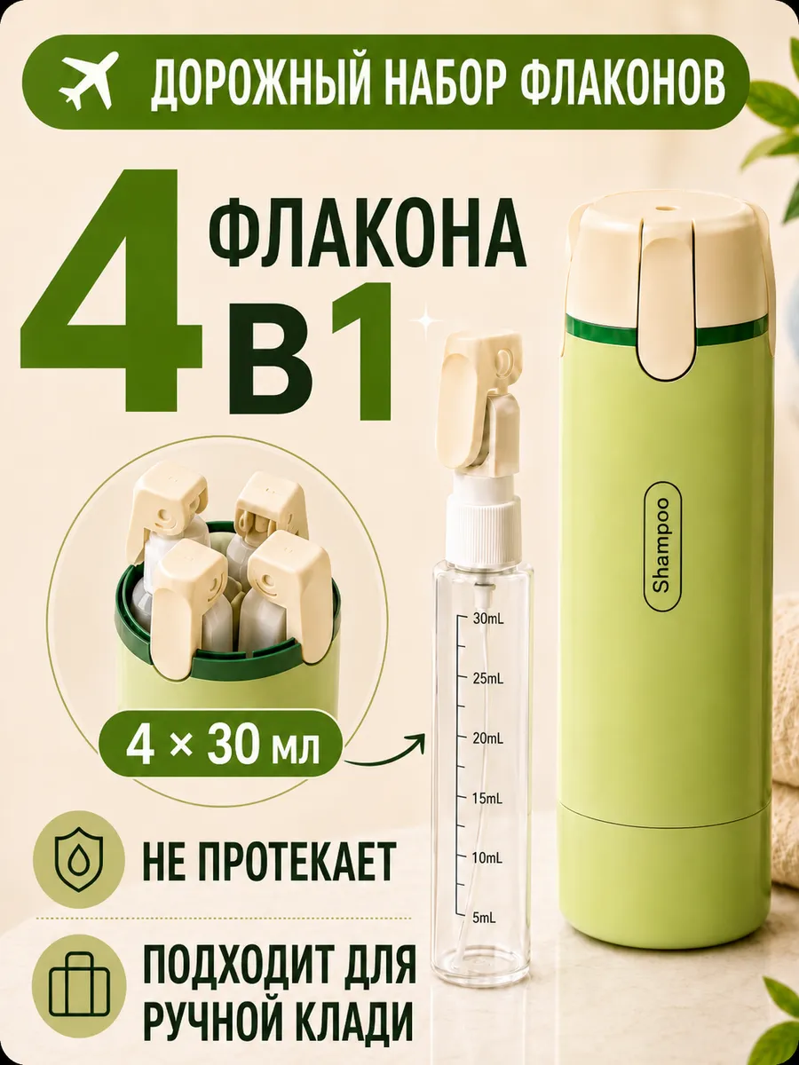 Дорожный набор флаконов 4 в 1