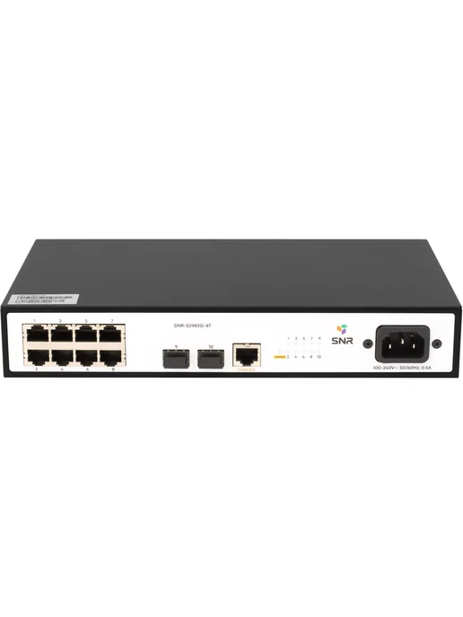 SNR Коммутатор SNR-S2982G-8T (L2) 8x1Гбит с 2SFP управляемый, 2982 г