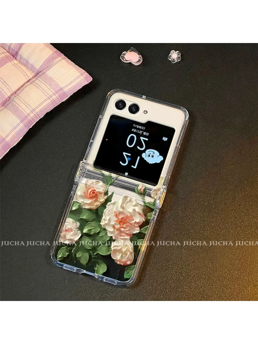 Чехол для Samsung Z Flip6, White Rose
