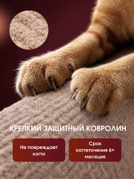 Когтеточка для кошки настенная угловая 50 30 см, бежевый, фото 2