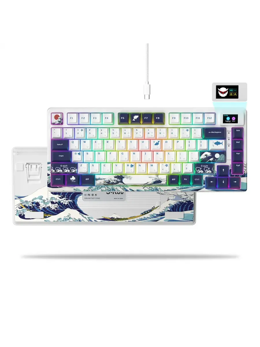 Нет бренда Механическая клавиатура Womier SK80 81 клавиша, Белый white