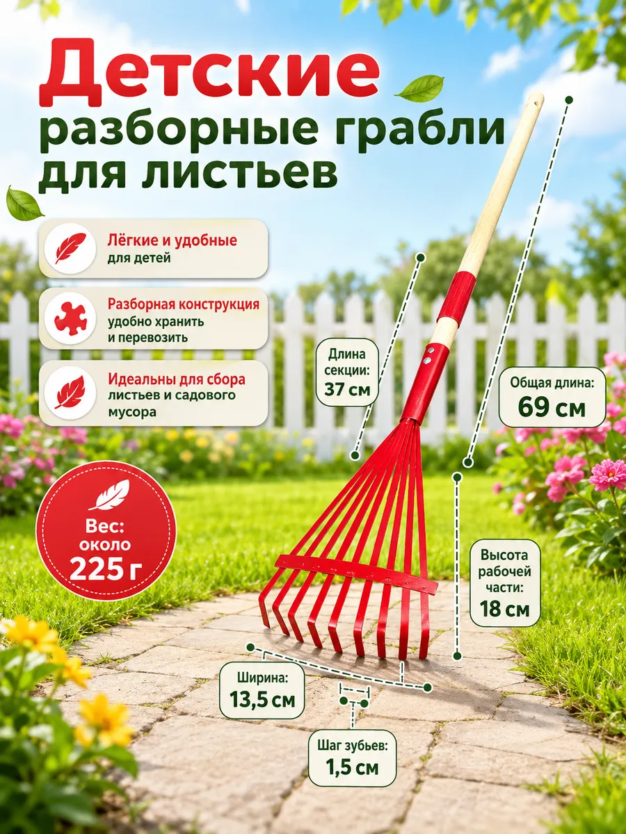 Детский профессиональный садово-пляжный инструмент (1 шт