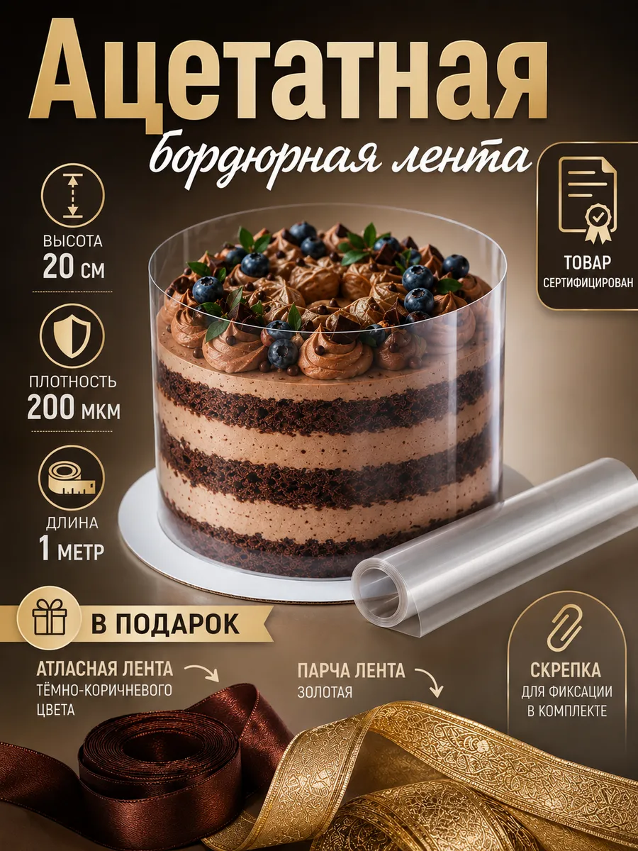 Ацетатная бордюрная лента 20 см