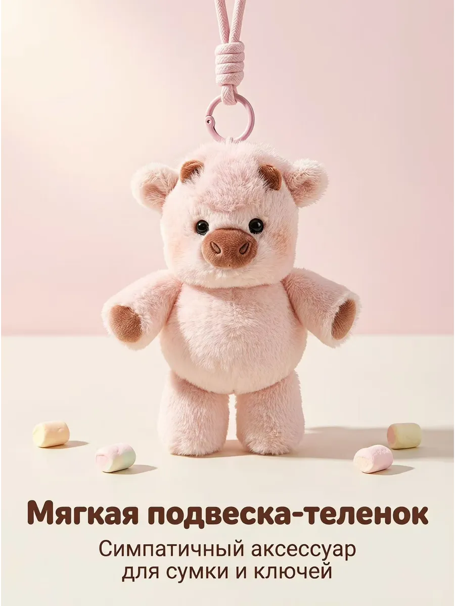 Мягкая игрушка брелок Бычок