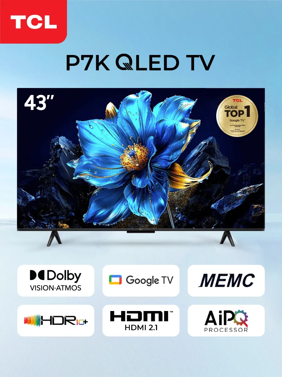Телевизор 43" 43P7K 4K UHD, Smart TV, Wi-Fi, HDR