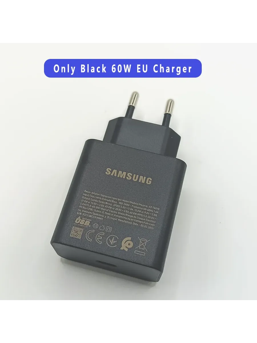 Оригинальное зарядное устройство SAMSUNG 60W PD с вилкой EU