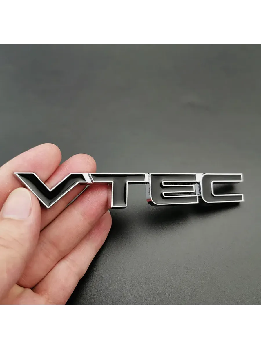 3D Металлическая эмблема VTEC (красно-черная) с буквами, зна