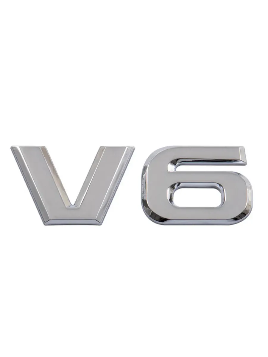 3D Металлическая эмблема V6 V8 с черным хромированным покрыт
