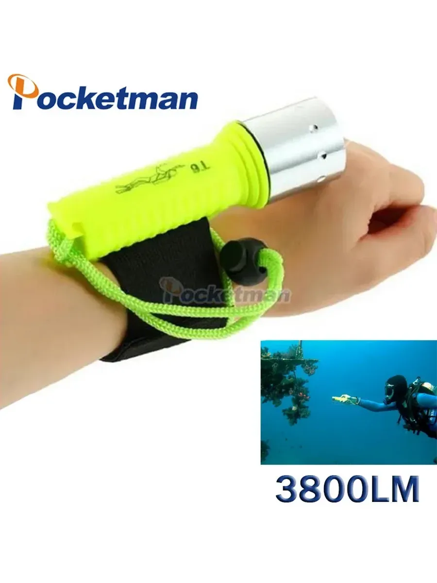POCKETMAN Подводный фонарик T6 3800лм No battery