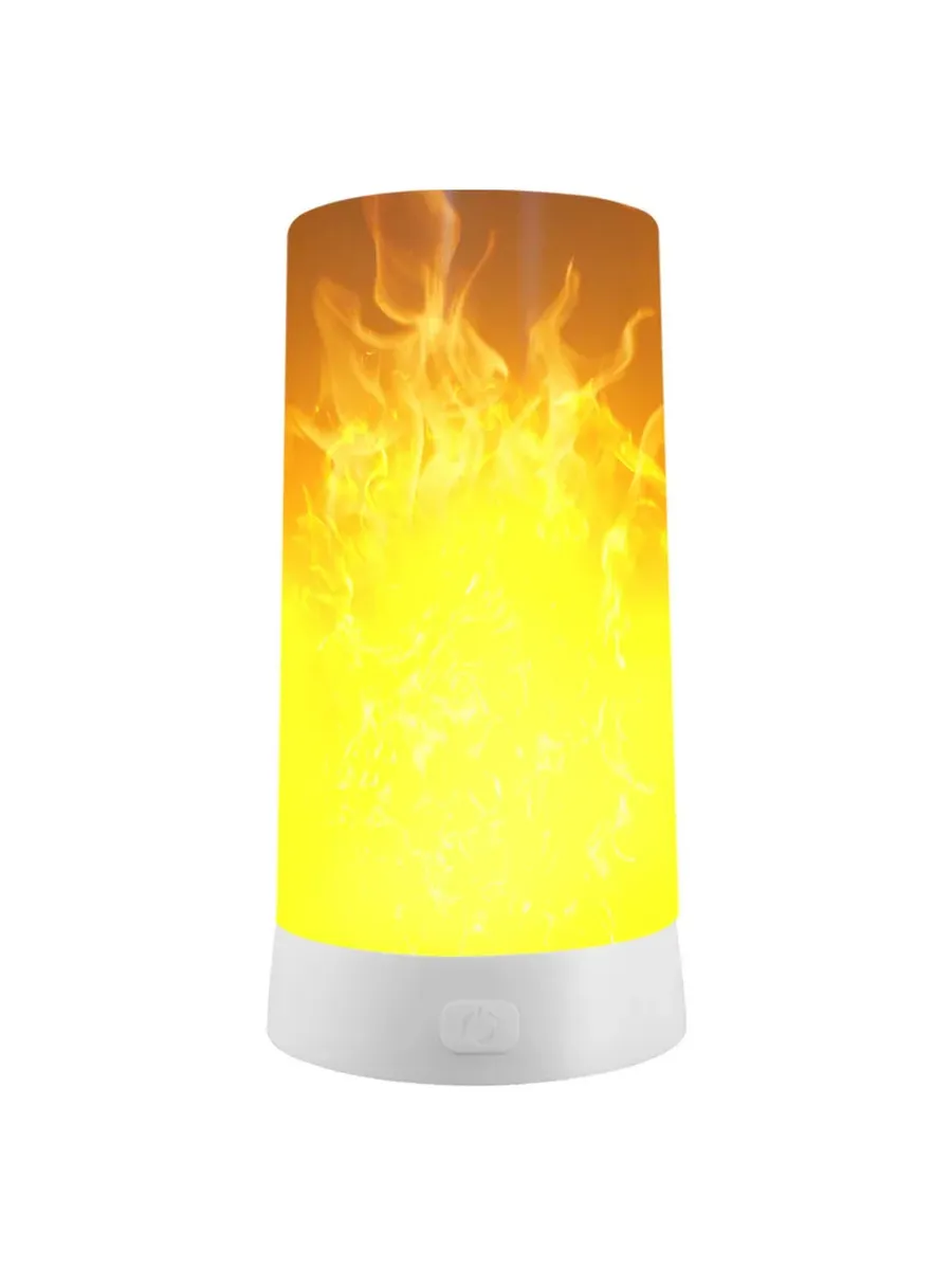 Белый светильник имитация пламени USB button model