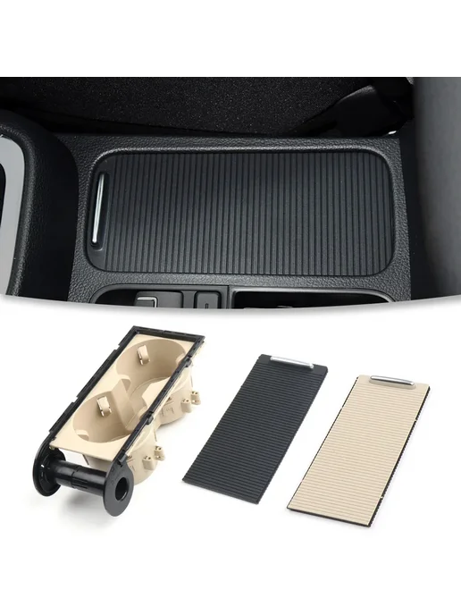 Нет бренда Накладка на подстаканник Black Volkswagen Tiguan Sharan 5N08, черный, фото 3