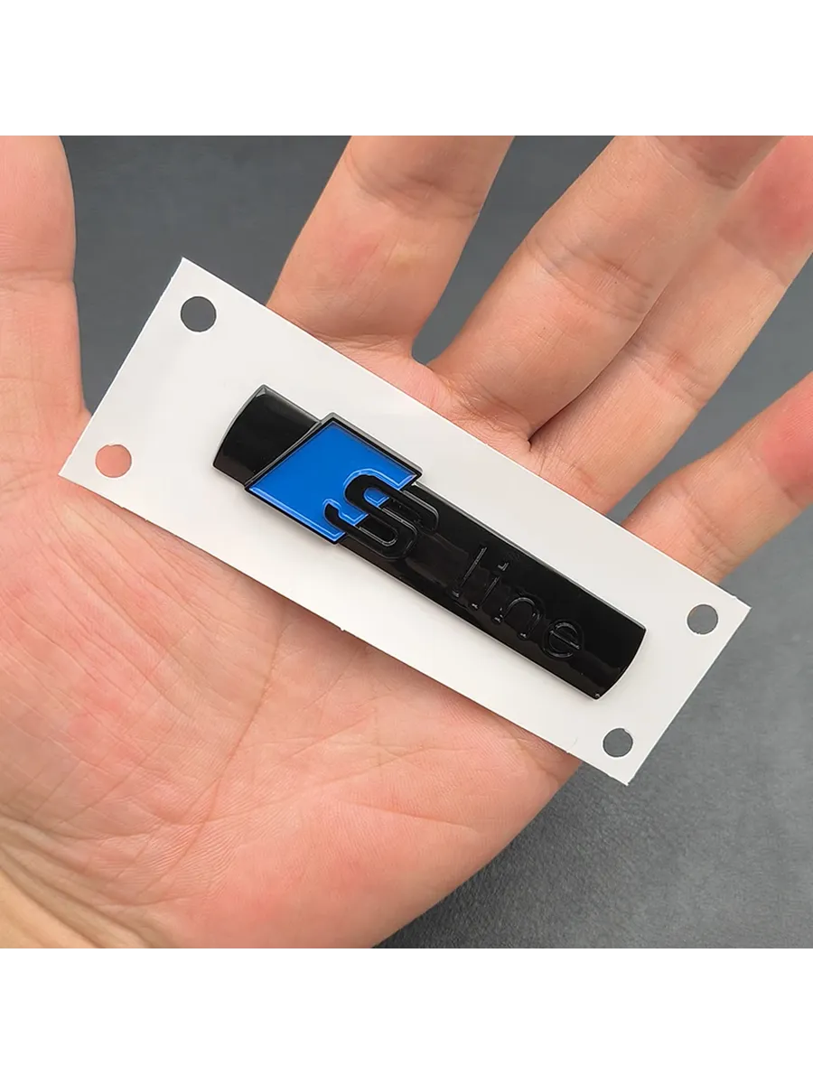 3D ABS Chrome Black Sline Logo S Line Эмблема Автомобильное