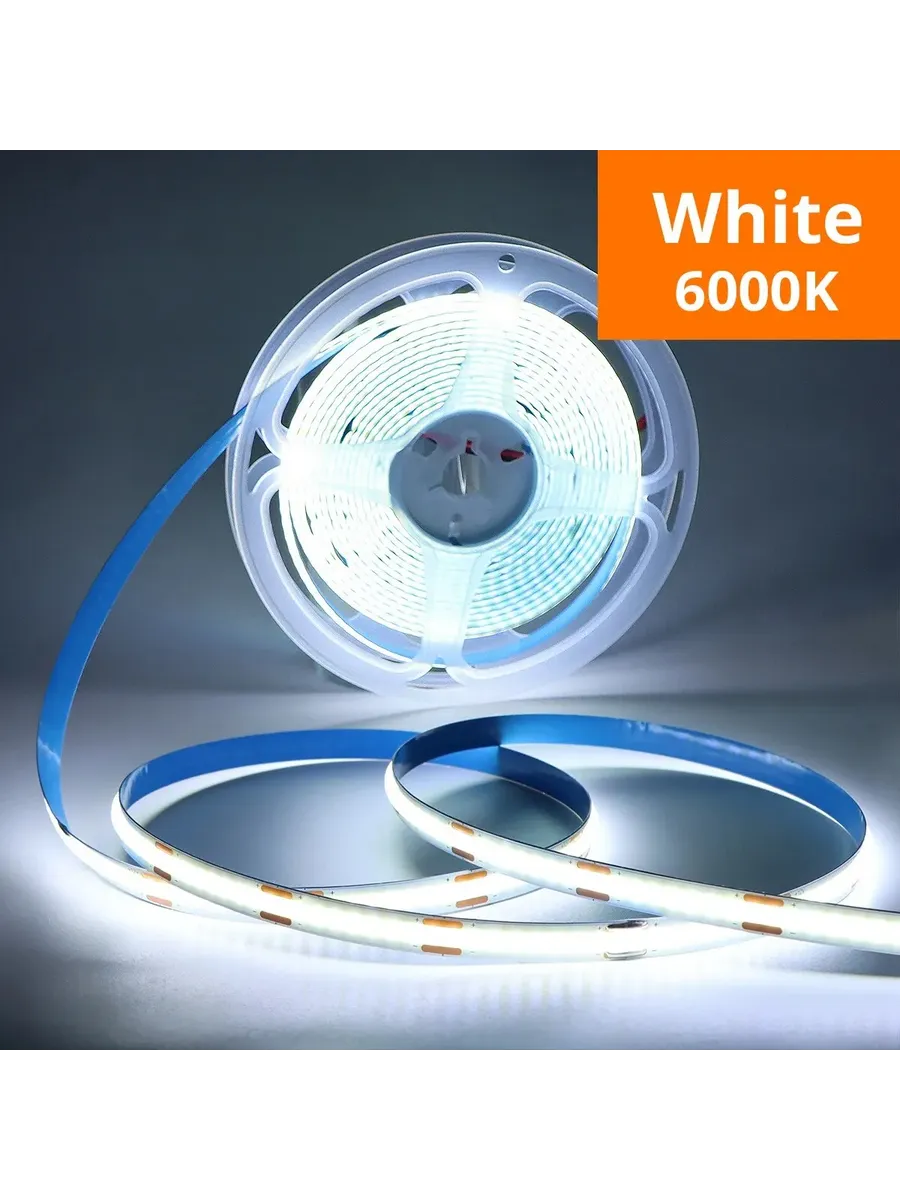Светодиодная лента COB белая 6000K, 2m