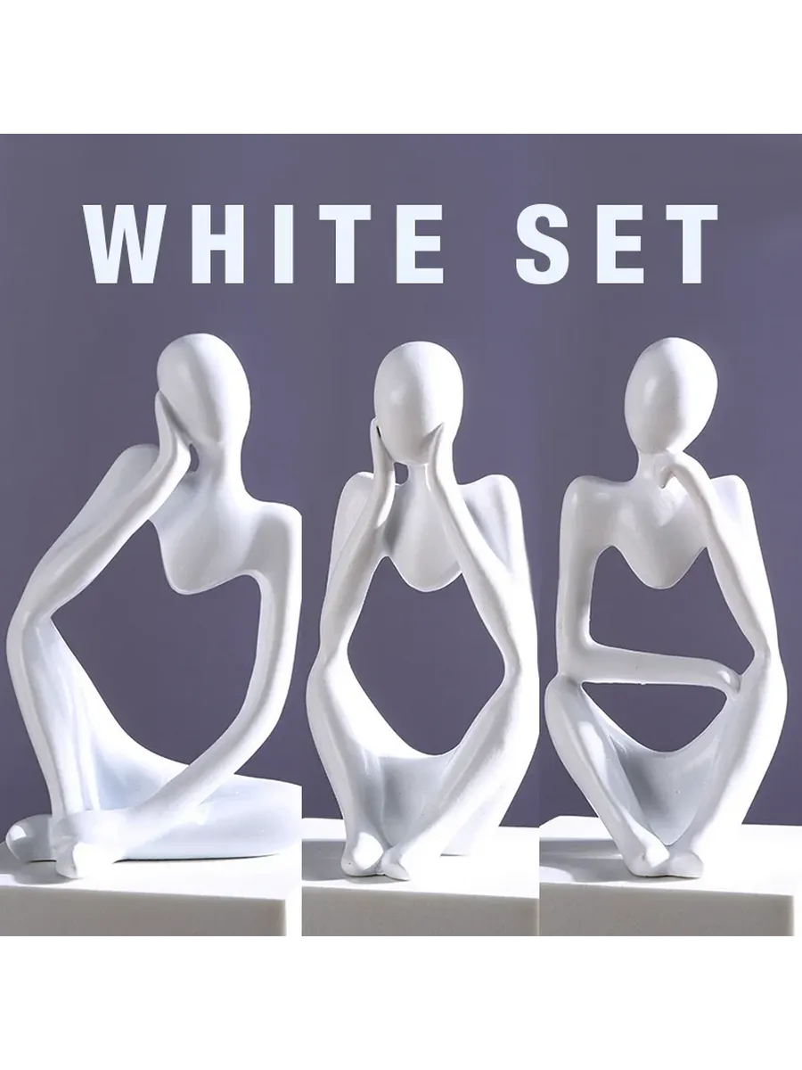Статуэтка «Мыслитель» полимерная Белый, DE017-WHITE-B