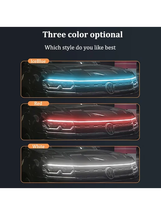 Modern car Светодиодная лента на капот, 180см, Red, Dynamic A, красный, фото 3