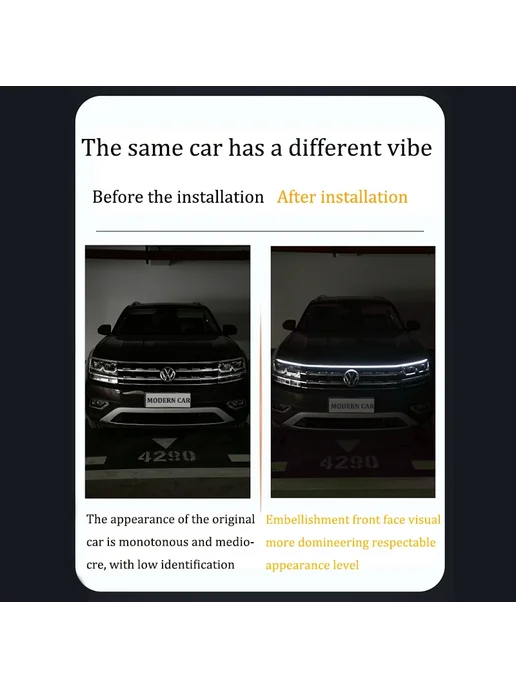 Modern car Светодиодная лента на капот, 180см, Red, Dynamic A, красный, фото 5