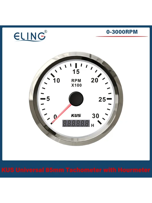 ELING Тахометр KUS 85 мм, 0-8000 об мин, Цвет 8KWS, вариант