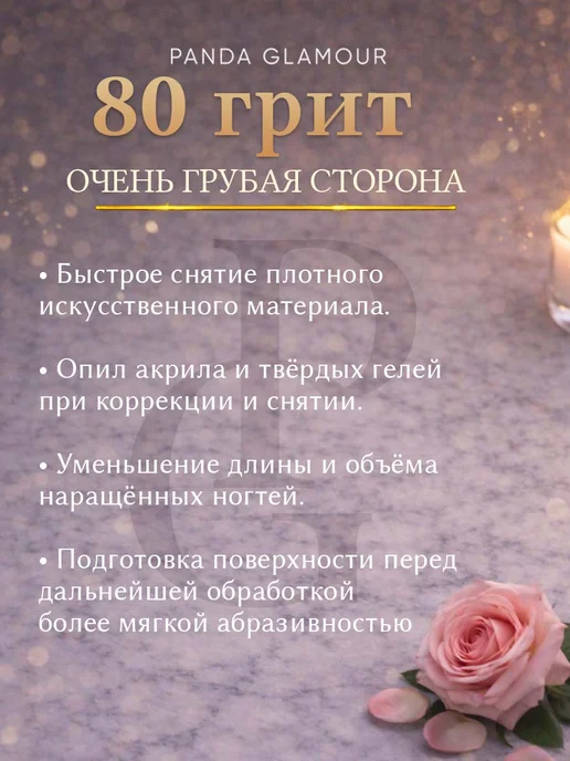 Panda Glamour Набор пилок-бафов 5 штук, розовый, фото 3