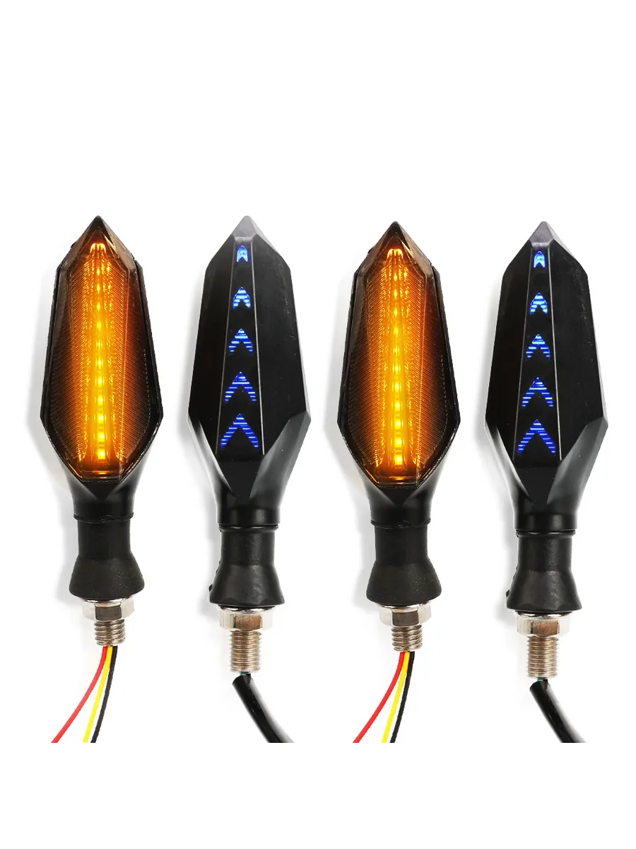 4шт. Мото указатели поворота LED желто-синие