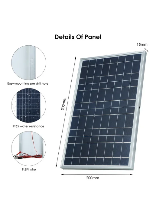 Нет бренда Солнечная панель 300W с контроллером 100A, 300 Вт, фото 5
