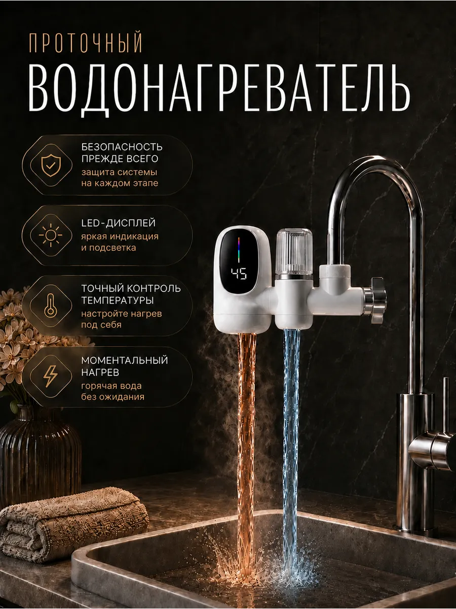 Водонагреватель проточный для кухни электрический