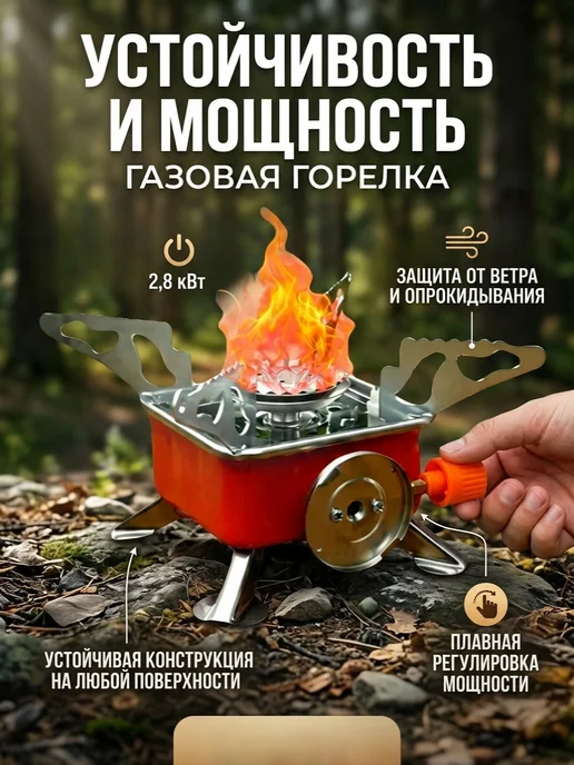 Газовая горелка с пьезоподжигом портативная, вариант, фото 2